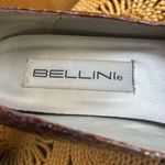 Vintage Bellini 90s Leather Metallic Orange Rust Red Square Toe Heels Sz 7.5 Y2K Photo 3