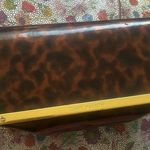 Tory Burch Brown/Black Patent Leather Mini Clutch Gold Hardware Photo 0