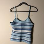 Striped Blue and White Women's Skirt/Tank Top Set Size L Photo 4