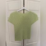 Pilcro Anthropologie Textured Light GreenTextured Short Sleeve Sweater Top M Photo 6