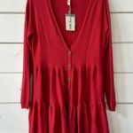 Matilda Jane Brilliant Daydream Love Me Tender Cardigan Sweater Red Small NEW Photo 2