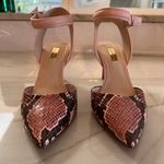 Louise et Cie Lo-Kota Pink Snakeprint Leather Ankle Strap Heels Photo 18