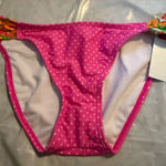 Hula Honey Women’s Medium Pink Polka Dot  Swim Bikini Bottom NWT Photo 0