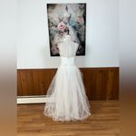 Gorgeous Vintage 1960s/70s Lace Gown & Crinoline Slip! Size 10 Photo 3