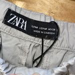 ZARA Womens Elastic Waist Pull On Relaxed Cargo Parachute Jogger Pants Stone Gra Photo 8