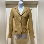 Ralph Lauren 100% Cotton Blazer Jacket Size 6 Tan Button Front Equestrian Style Photo 1
