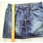 Gap Dark Wash Denim Mini Skirt 5 Pocket Front Button Zip Classic Blue Casual 8 Photo 5