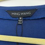 Ming Wang  Textured Panel Knit Sheath Dress  Womens Size 1X Blue Office Event NEW Photo 3