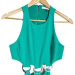 Halston Heritage  Green Cutout Wide Leg Jumpsuit Size 0 Photo 3