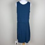 Toad & Co Paintbrush Tank Dress Womens Medium Blue Organic Cotton Knit Layered M Photo 4