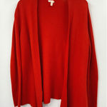 Eileen Fisher  Red Ribbed Knit Open Front Cardigan Sweater Size S/P Photo 0