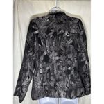 Tanjay Black & Silver Metallic Floral Textured Zip Photo 2