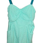 Unique Vintage  Aruba‎ Blue Eyelet Rae Romper Women’s Size XL Photo 0