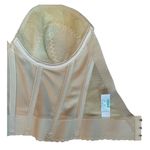 Vintage Carnival Ivory Satin Lace Underwire Corset Bustier longline Bra 32C White Size undefined Photo 7