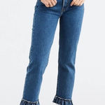 Anthropologie Levi’s Wedgie Straight Ruffle My Feathers Jeans Photo 0