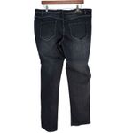 Brooklyn Girl Y2K Navy Distressed Denim Jeans Size 18 Straight Leg Stretch Black Photo 10