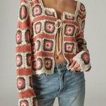 Lucky Brand Geo Crochet Cardigan Size L New w/Tag $149 Photo 0