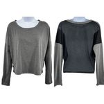 Balance Collection Athletic Top Long Sleeve Mesh Back Shirt Medium Gray Black Photo 1