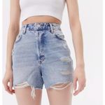 BDG  Shorts Womens 28 Blue Denim Surf High Rise Distressed‎ Ripped Cotton Photo 4