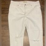 Madewell NWOT White Lightly Distressed High Rise Cropped Skinny Jeans Size 32P Photo 1