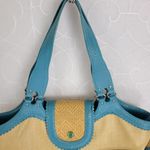 Cole Haan Womens Shoulder Bag One Size Brown Blue Basket Woven Photo 11