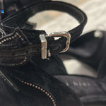 Gianni Bini Karmello Velvet Flower Ankle Strap Black Platform Heels Photo 11