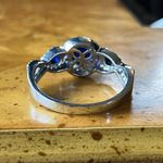 Genuine Cobalt Blue Spinel Sterling Silver Trilogy Ring Photo 3