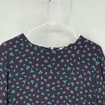 Loft Dress Floral Navy Slit Midi Size 10. Photo 3