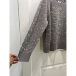 Athleta NWT  Hawthron Wool Blend Animal Print Crewneck Sweater Light Gray Sz L Photo 3