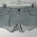 Pistola  Women’s Striped Micro Denim Shorts Y2K Size S Photo 0