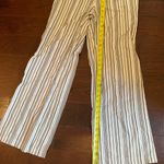 Ideology  Women Striped Wide Leg Palazzo Pants Drawstring Cotton Sage/White Sz 8 Photo 3