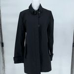 Gap Black Trench Coat Women’s Size M Classic Button Front Jacket Photo 2