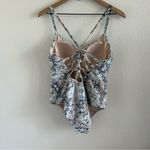 Kona Sol Watercolor Abstract Animal Print Earthy One Piece Strappy Swimsuit L Photo 1