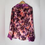Anthropologie By  Thin Pink Floral Satin Double Breasted Sleep Top Size‎ M Photo 1