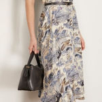 Altuzarra Kiera Short Sleeve Midi Silk Shirtdress Blue Size L Photo 0