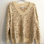 Main Strip Distressed Cheetah Print Sweater Photo 0