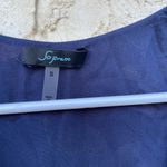 Soprano  Size Small Navy Blue Floral Print Wrap Midi Dress Photo 2