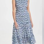 Veronica Beard  Blue Floral Verena Smocked Dress Sleeveless Photo 1