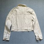Hollister  Trucker Denim Cropped Pocket Jacket Size S in Ivory Photo 6