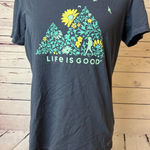 Life is Good  Tee Shirt Medium Graphic T-Shirt Crusher Floral Easter‎ Daisy Birds Photo 0