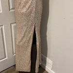 Emerald Sundae women’s Gold/pink sequined off shoulders formal dress size 15 Photo 5