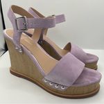 Linea Paolo Ellis suede ankle strap lilac wedge sandals women’s Size 8M Purple Photo 8