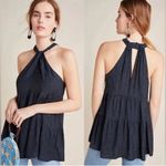 Anthropologie  Black Lavinia High Neck Halter Blouse Photo 2