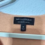 Banana Republic  Womens Organically Cotton Pointelle Sweater Short Sleeve Tan Md Photo 3