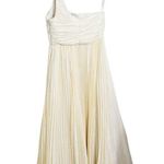 Anthropologie NWT Let Me Be One-Shoulder Pleated Maxi Dress Cream White Medium Photo 3