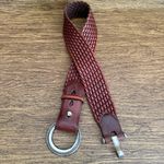 Vintage‎ 1995 Woven Braided Leather Belt Crescent Buckle Equestrian Western M Brown Photo 4
