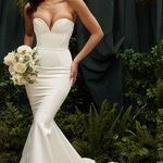 House Of CB HOUSE‎ OF CB size M  'Giselle' Ivory Satin Strapless Bridal Gown NWOT size M Photo 0