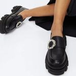 ALOHAS EUC  Leather Trailblazer Crystal Loafers Black Size 6 Photo 0