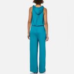 Trina Turk Mighty Hooded Jumpsuit Small Turquoise Wide Leg Sleeveless V-Neck Photo 2