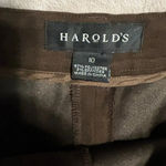 Harold's Brown Pants Women's Size 10 Faux Suede Fall Chocolate Office Work Photo 2